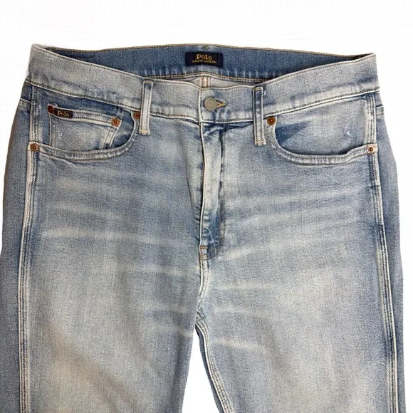 Polo Ralph Lauren Womens Mid-Rise Skinny Crop Blue Light Wash Denim Jeans 31x26 - Picture 4 of 16